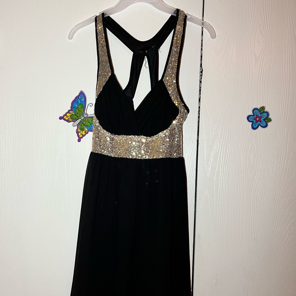 Women M black & gold dress